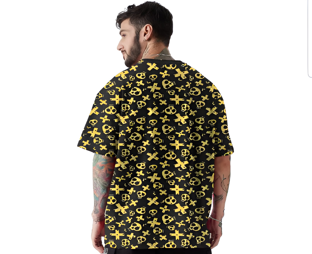 BE | Men's Abstract Oversize Black T-Shirt |