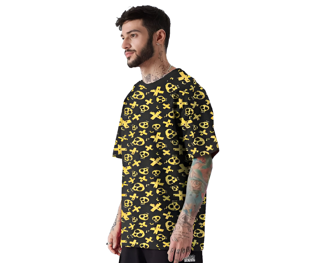 BE | Men's Abstract Oversize Black T-Shirt |