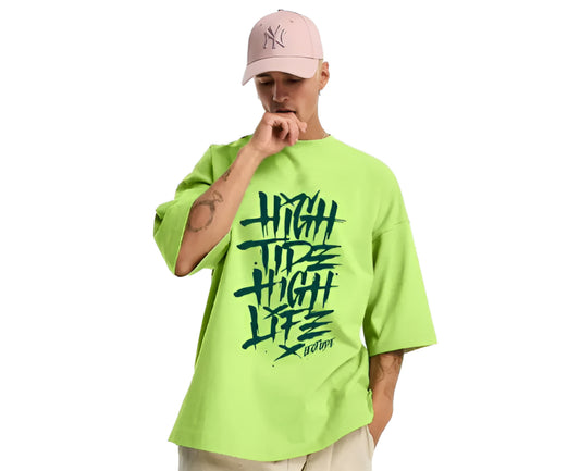 BE |  Men's Oversized Regular Green T-Shirt |